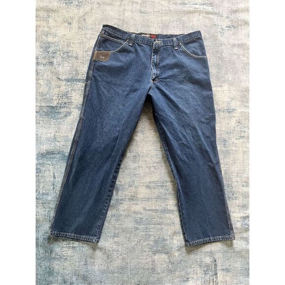 Wrangler Riggs Workwear Blue Contractor Straight Leg Jeans 42 x 30 - Picture 1 of 7